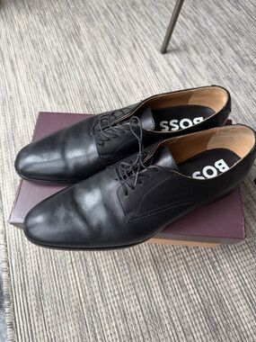 Hugo Boss Black Leather Derby Shoes